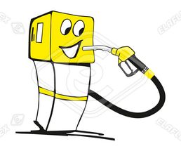 Icon / Clipart<br />Petrol Station Dispenser Pump & Nozzle (yellow)