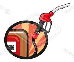 Icon / Clipart<br />Petrol Station Dispenser Pump & Nozzle (red)