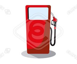 Icon / Clipart<br />Petrol Station Dispenser Pump & Nozzle (red)