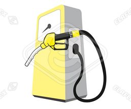 Icon / Clipart<br />Petrol Station Dispenser Pump & Nozzle (yellow)