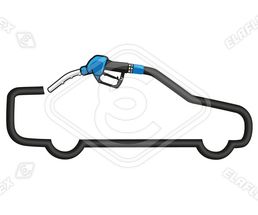 Icon / Clipart<br />Petrol Station Nozzle & Hose (blue)