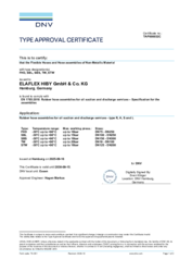 DNVType Examination Certificate
Bunkering and Cargo Hoses:FHD / SBL / SBS / TW / STW