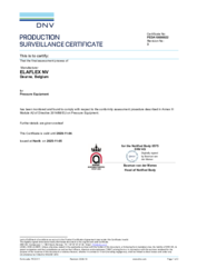 PED Certificate of ELAFLEX NV, Belgium