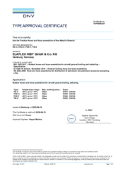 DNVType Examination Certificate
Aviation Refuelling Hoses forHD-C / VHD-C / PHD-F / TW-E